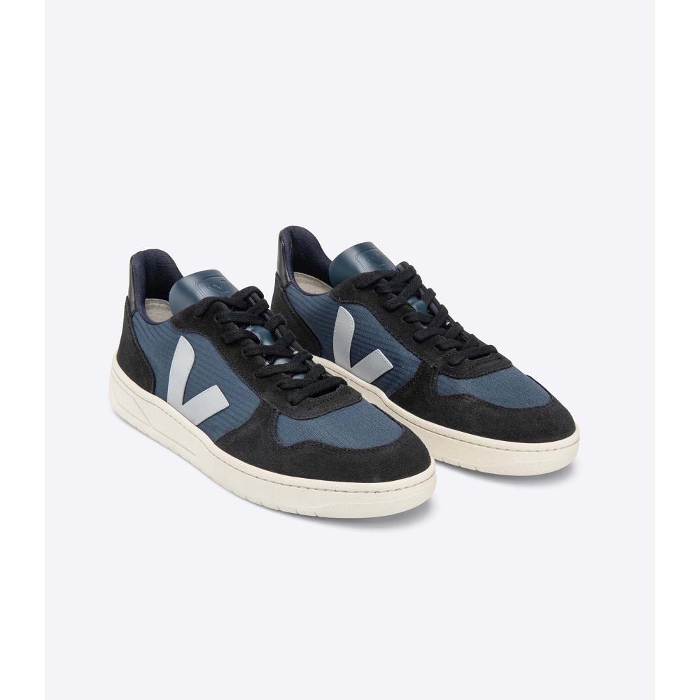 Women's Veja V-10 RIPSTOP Sneakers Blue/Black | ZA 661WNB